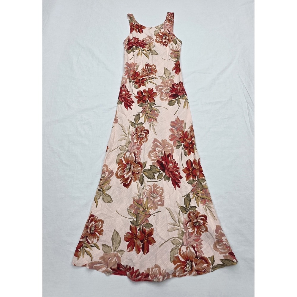 Paper Heart Australian Boho Floral Linen Blend Maxi Dress Women's Size M NWT‎